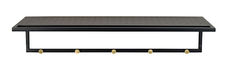 Jersey Hatthylla Svart Metall/guldknopp 80 cm