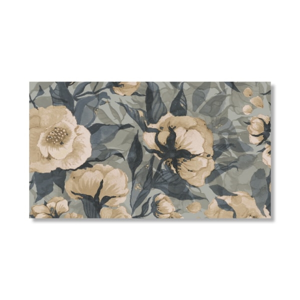 Tapetprov Poppies for Marlene Dusty Blue Mrs Mighetto
