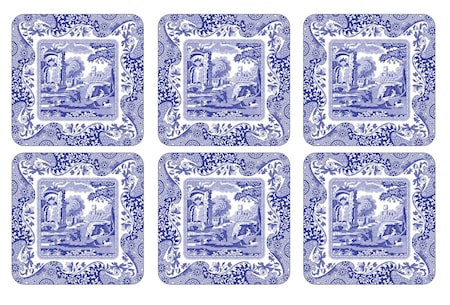 Blue Italian Glasunderlägg 6-pack