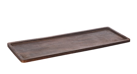 Träbricka rektangulär 15x45 mörkbrun