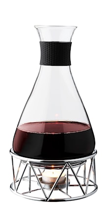 Glöggkaraff glas med kromad ställning 1 L