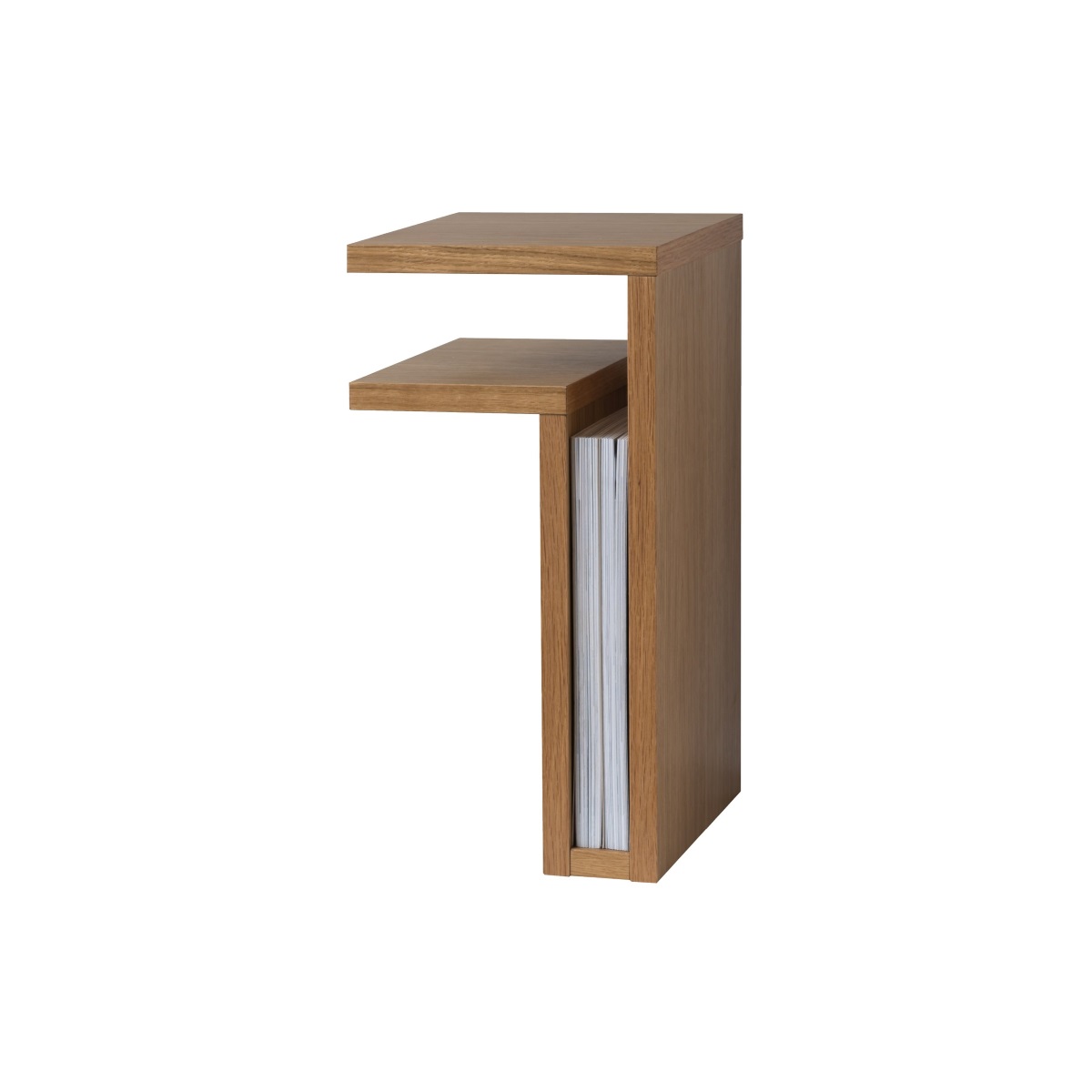 Vägghängt sängbord F-shelf ek vänster, Maze