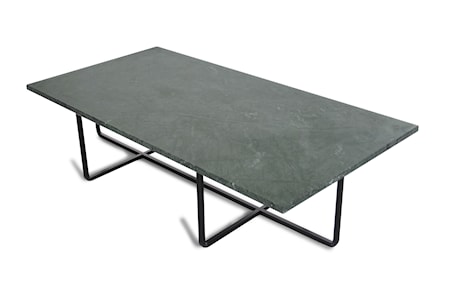 Ninety Table XL - Grön marmor/svartlackerad metallstomme H40 cm