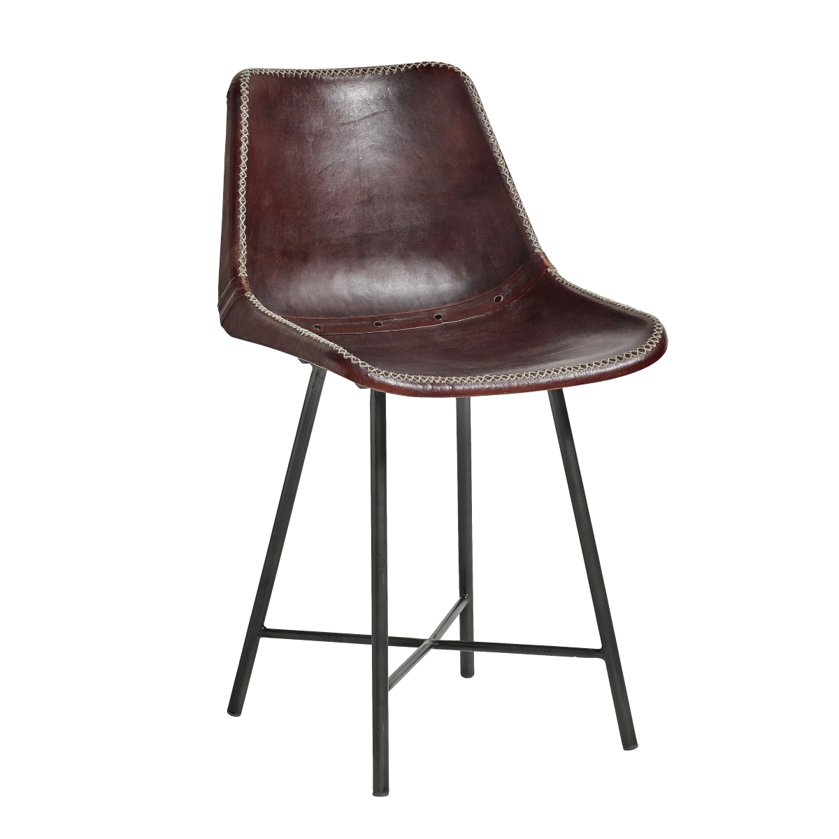 Stol brunt läder LEATHER CHAIR, Nordal