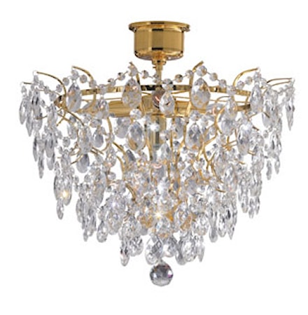 Rosendal Plafond 4 Ljus Guld