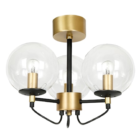 Perla 3 Glas/Mässing/Svart
