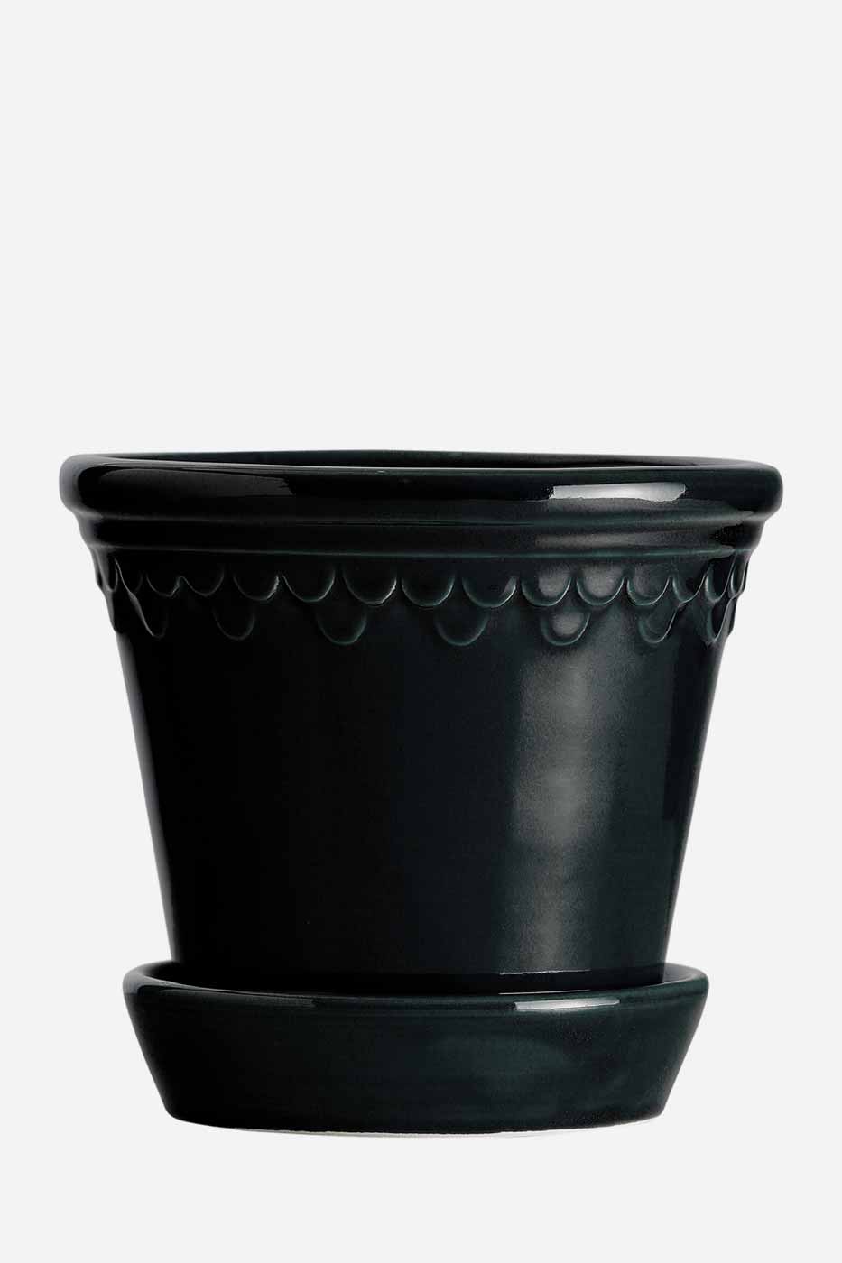 Kruka Köpenhamn 18 cm svart inkl. fat