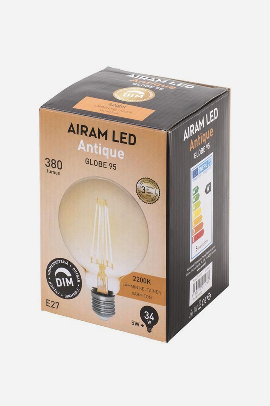 Ljuskälla Filament LED Glob 95mm Antique dimbar