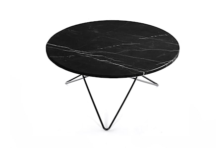 O Table Svart Marmor med Svart Ram Ø80