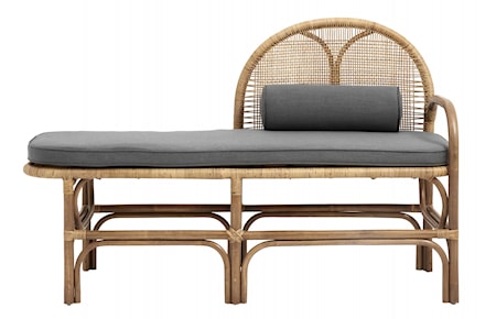 Bench w/mattress, rattan/weaving, nature