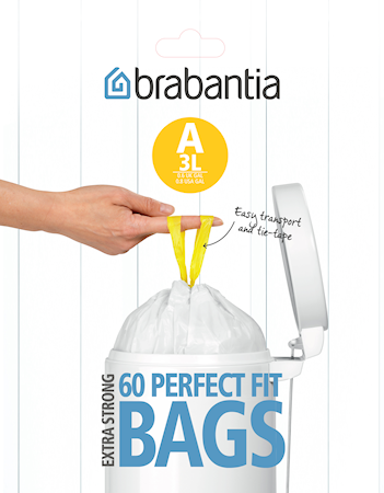 Avfallspåsar A, 3Ltr [Dispenser Pack med 60 påsar] White