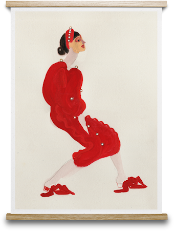 Red With Pearls Poster 30x40 cm