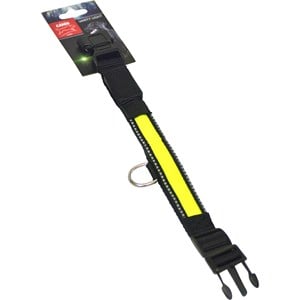 Hundhalsband Active Canis med LED-ljus, Svart/grön 31 cm