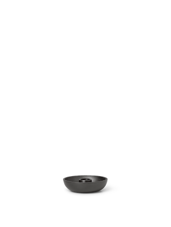 Bowl Ljusstake Single Blackened Aluminium