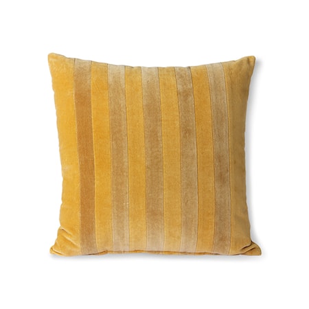 Striped Velvet Cushion ochre/Gold 45x45 cm