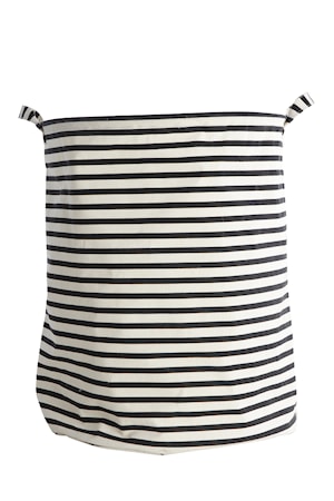 Tvättkorg Stripes Ø 40x50 cm Svart/Vit