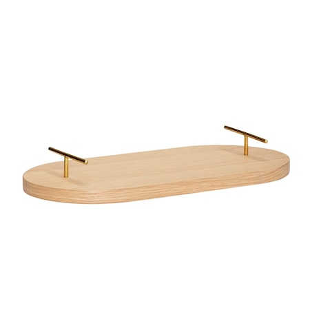 Bricka med handtag Trä Beige 40 cm