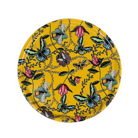 Nadja Wedin Design Bricka 38 cm Bugs & Butterflies Gul