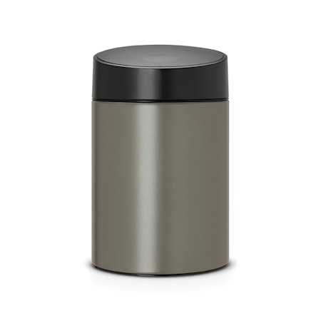 Slide Bin med svart plastlock, plastinnerhink (går att montera på vägg) 5 L Platinum