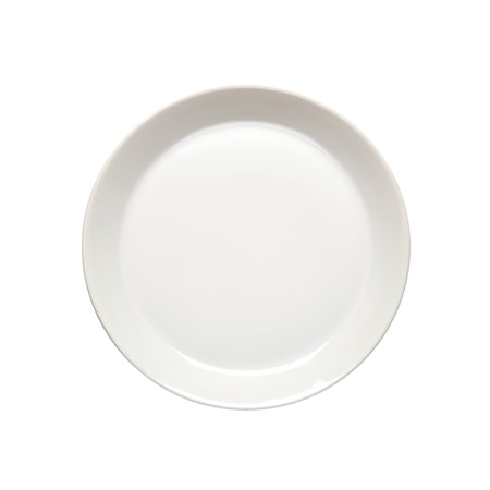 Assiett 20 cm med kant vit
