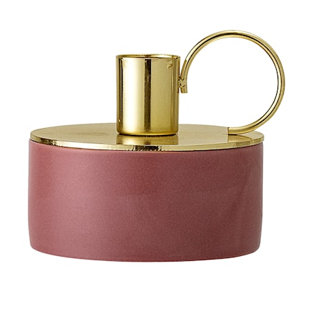 Ljusstake Stengods Guld/Rosa