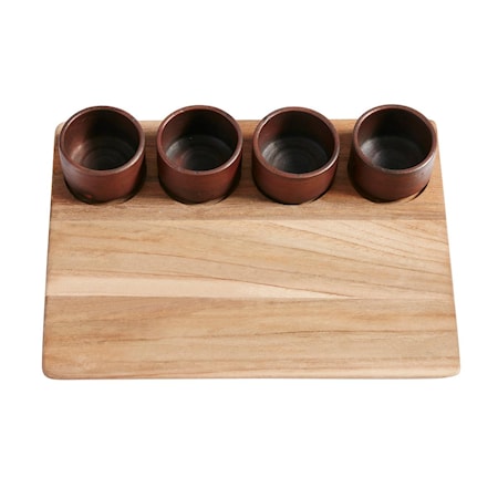 Fat Tapas Quatro Natur Teak 25x7,5x33 cm