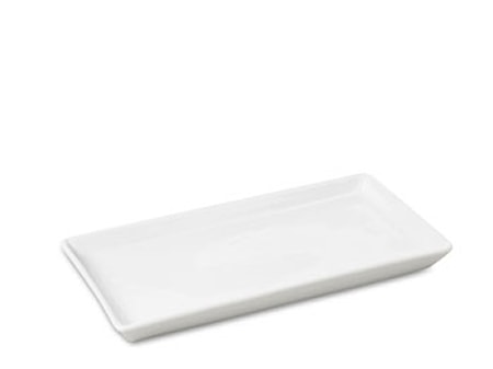 Fat rekangulärt. 30x15 cm vit