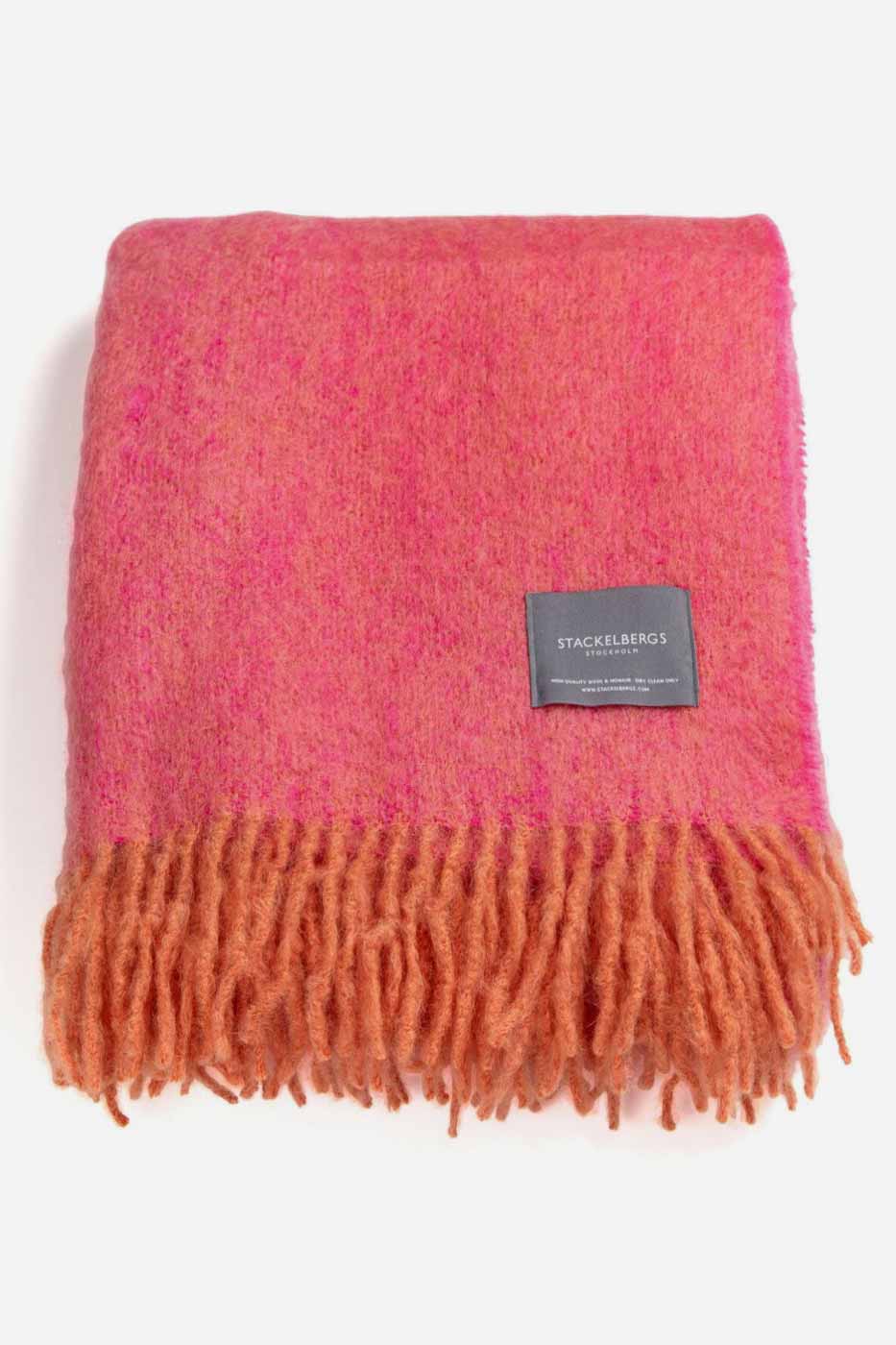 Pläd Orange/Pion melange 130x170 mohair