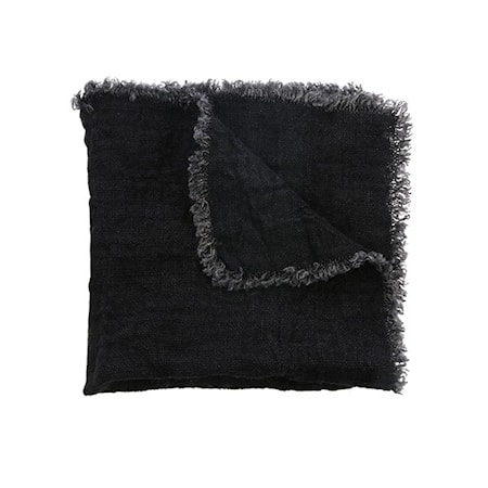 Servetter Linne Set med 2st Svart 45x45 cm