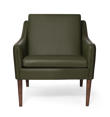 Mr. Olsen Lounge Chair Pickle Green Läder Smoked Ek