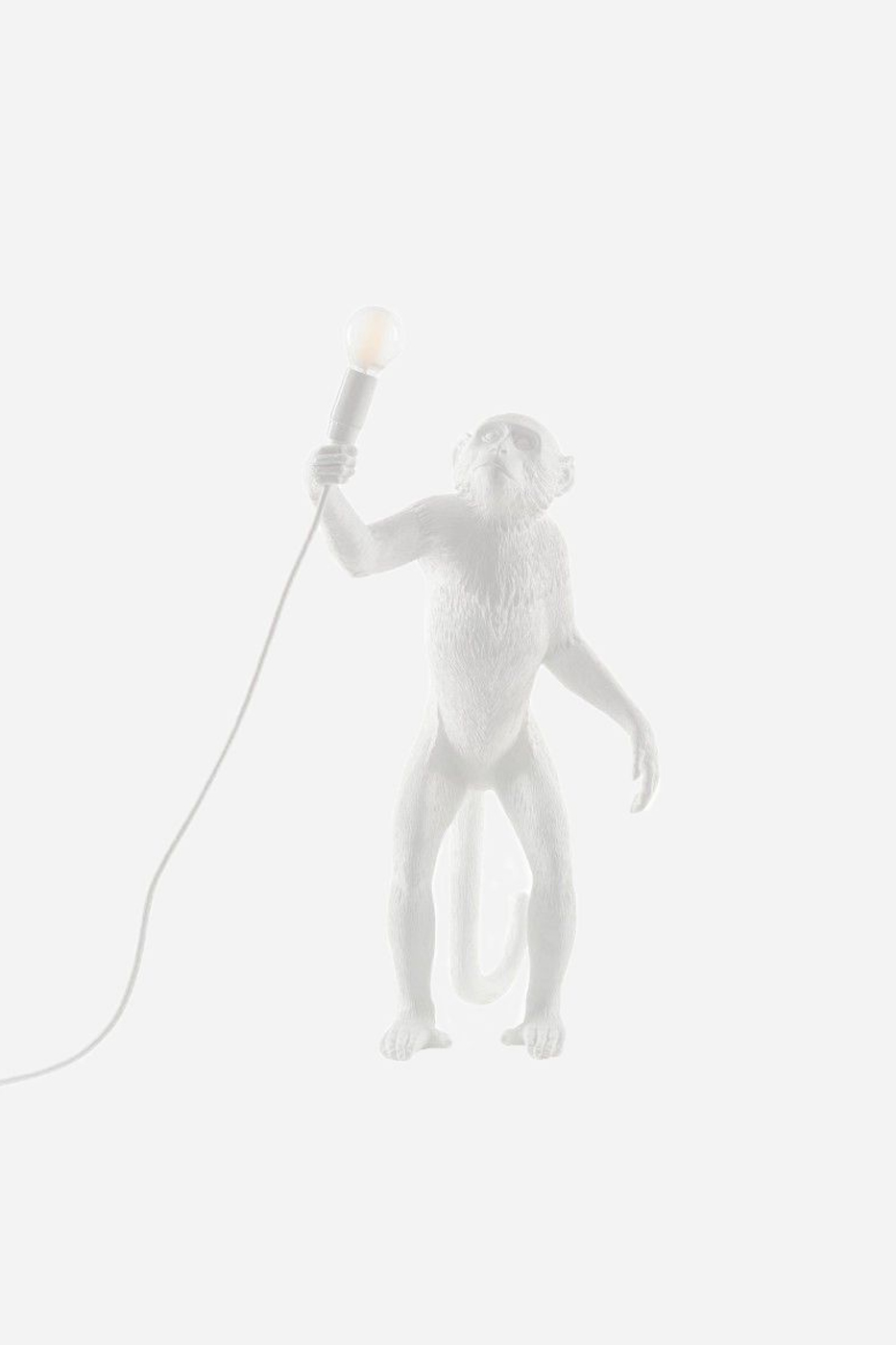 Bordslampa apa stående vit