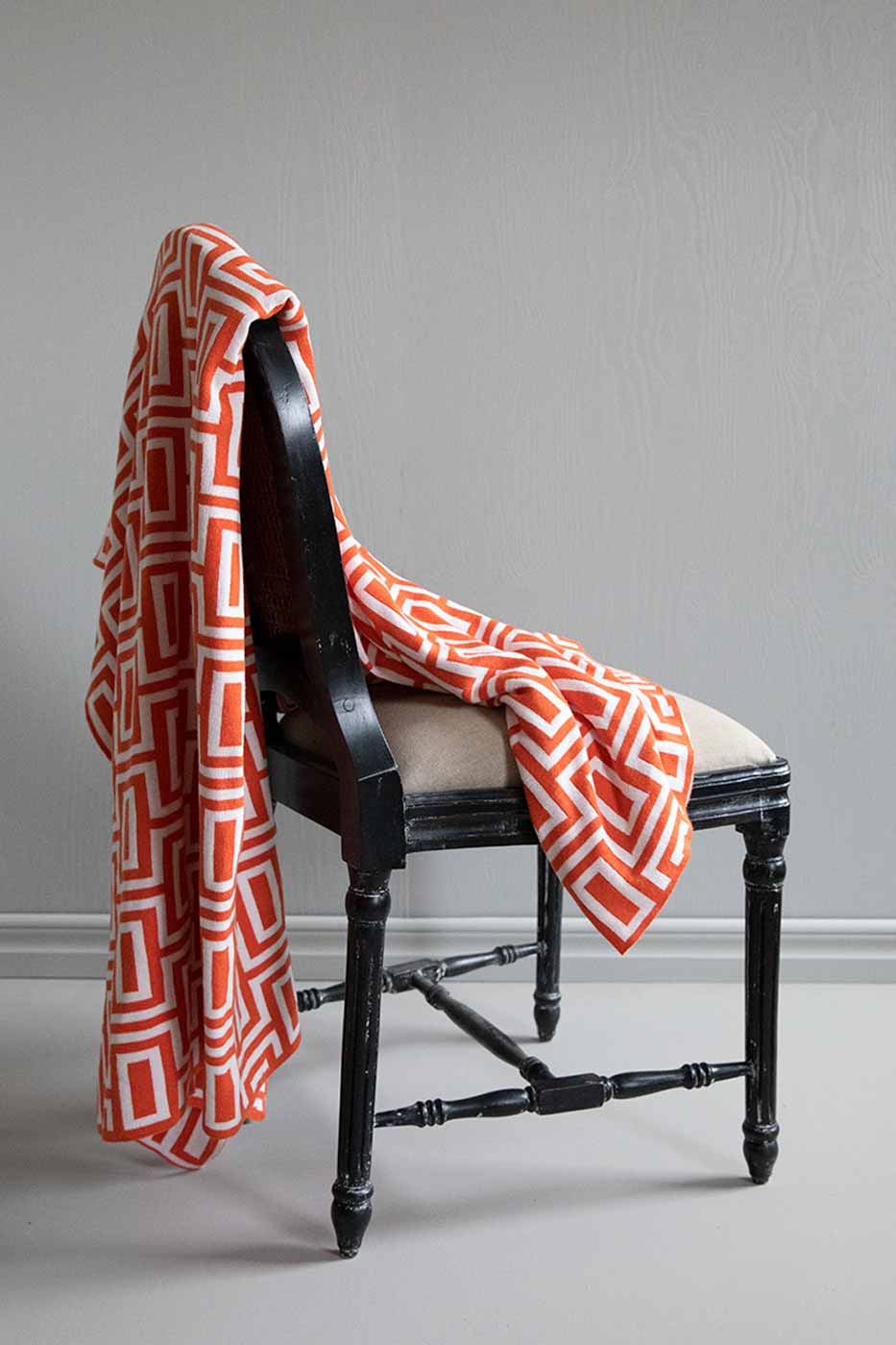 Pläd Greta 125x150 cm orange vit