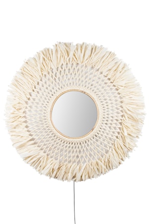 Vägglampa Boho Spegel Natur