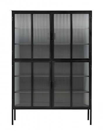 Svart Skåp 4 dörrar Groovy Glas