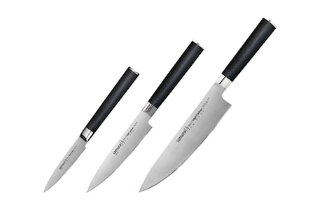 Knivset 3 delar: Kockkniv, allkniv och skalkniv