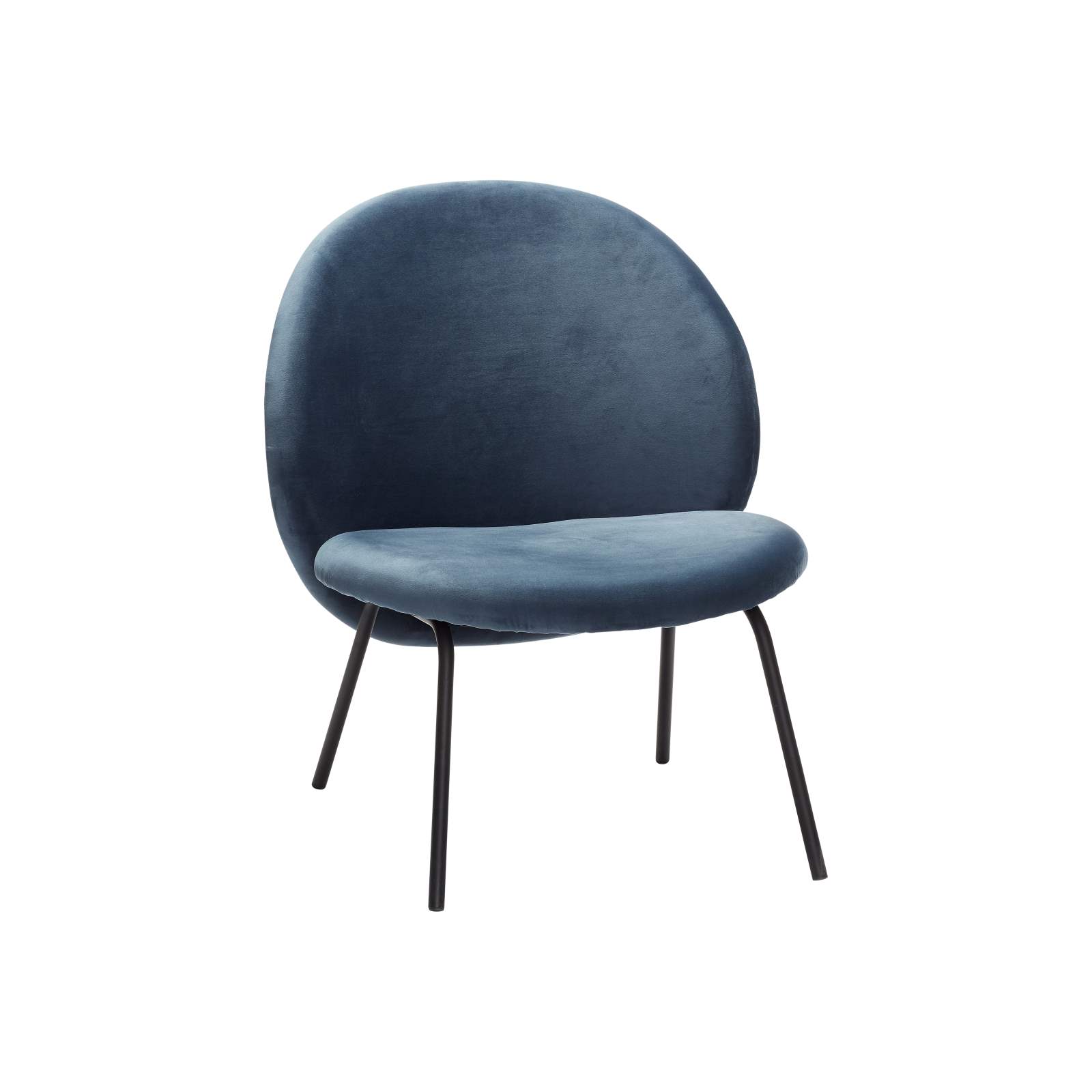 Lounge stol Boule blå sammet, Hubsch