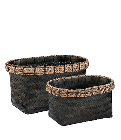 DAVAO Rect basket 2-set black