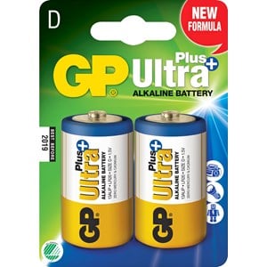 Batteri GP Alkaline Ultra Plus D LR20, 2-pack