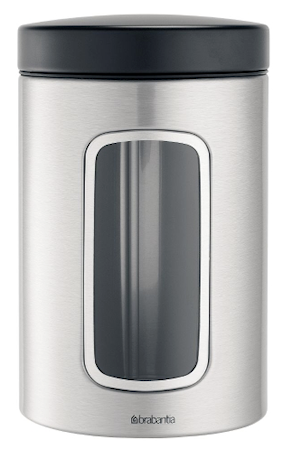 Förvaringsburk med fönster 1.4 Ltr Matt Steel / F.P.P.