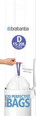 Avfallspåsar D, 15Ltr [20 påsar/rulle] White