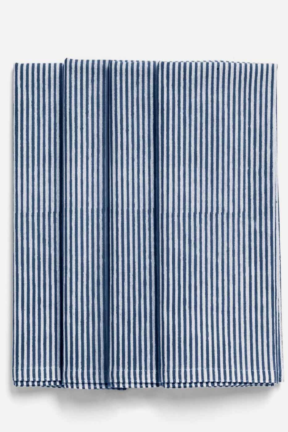 Servett Stripe Navy Blue 4-pack bomull