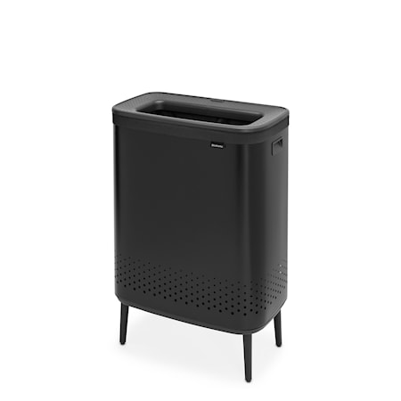 Bo Tvättkorg HI Mattsvart Plastlock 2x45L