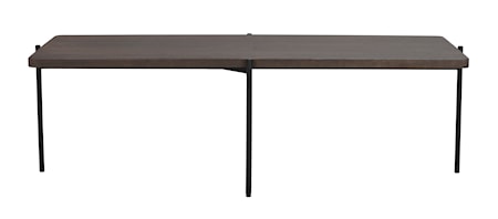 Shelton soffbord 145x60 brun ask/svart metall