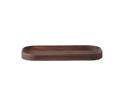 Carved Träbricka Oval Valnöt
