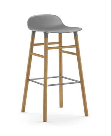 Form Barstol Grå/Ek 75 cm