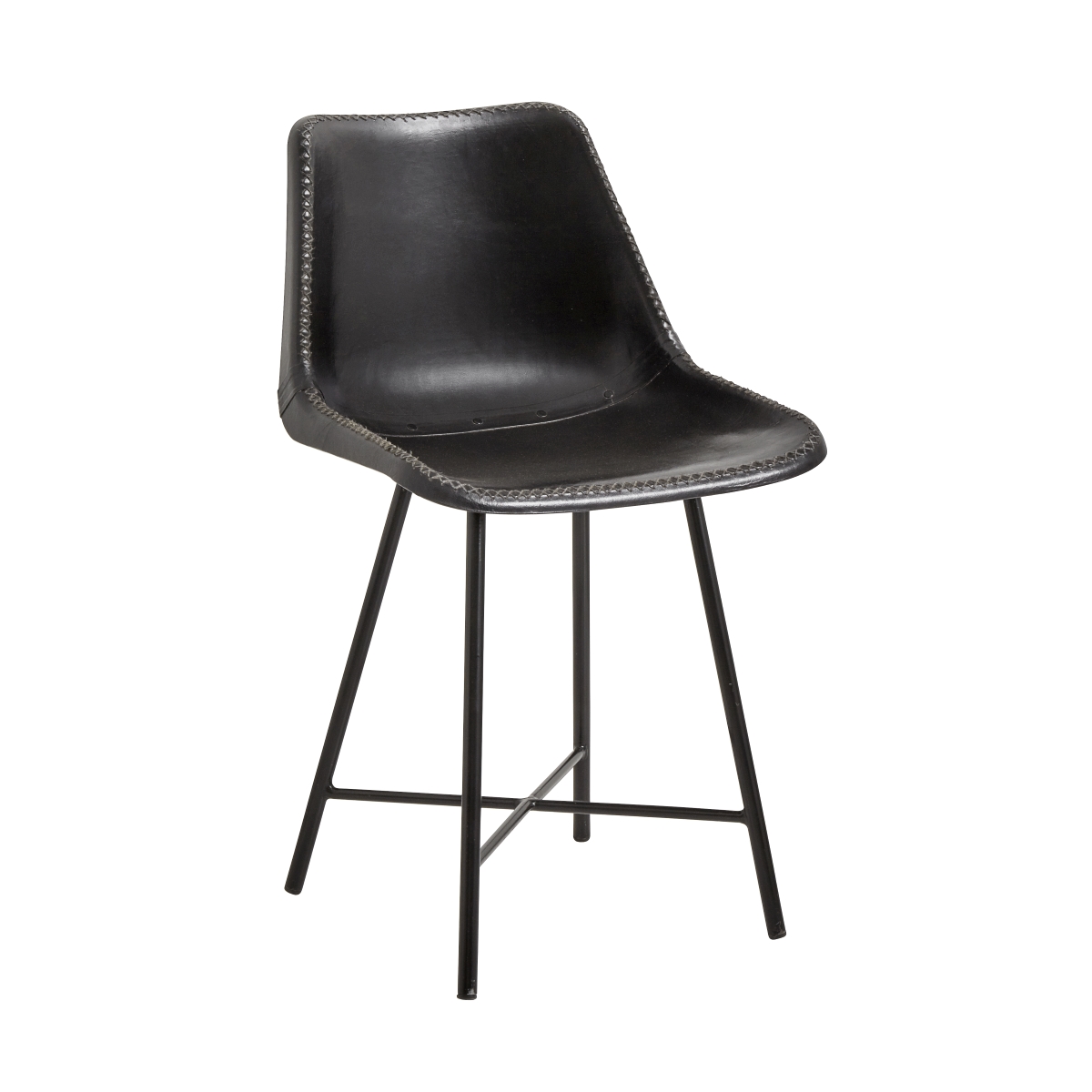 Stol svart läder LEATHER CHAIR, Nordal