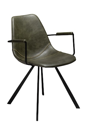 Karmstol Pitch Svarta ben - Vintage Grön