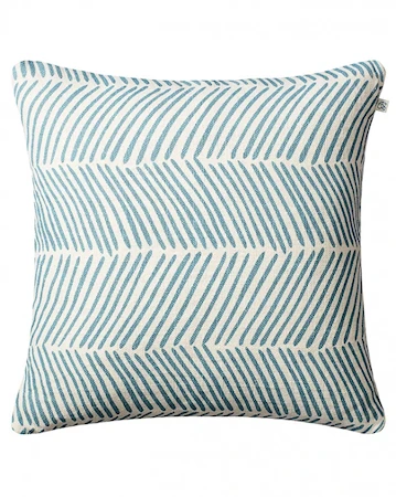 Rama Kuddfodral 100% Linen Off White/Himmelsblå 50x50cm