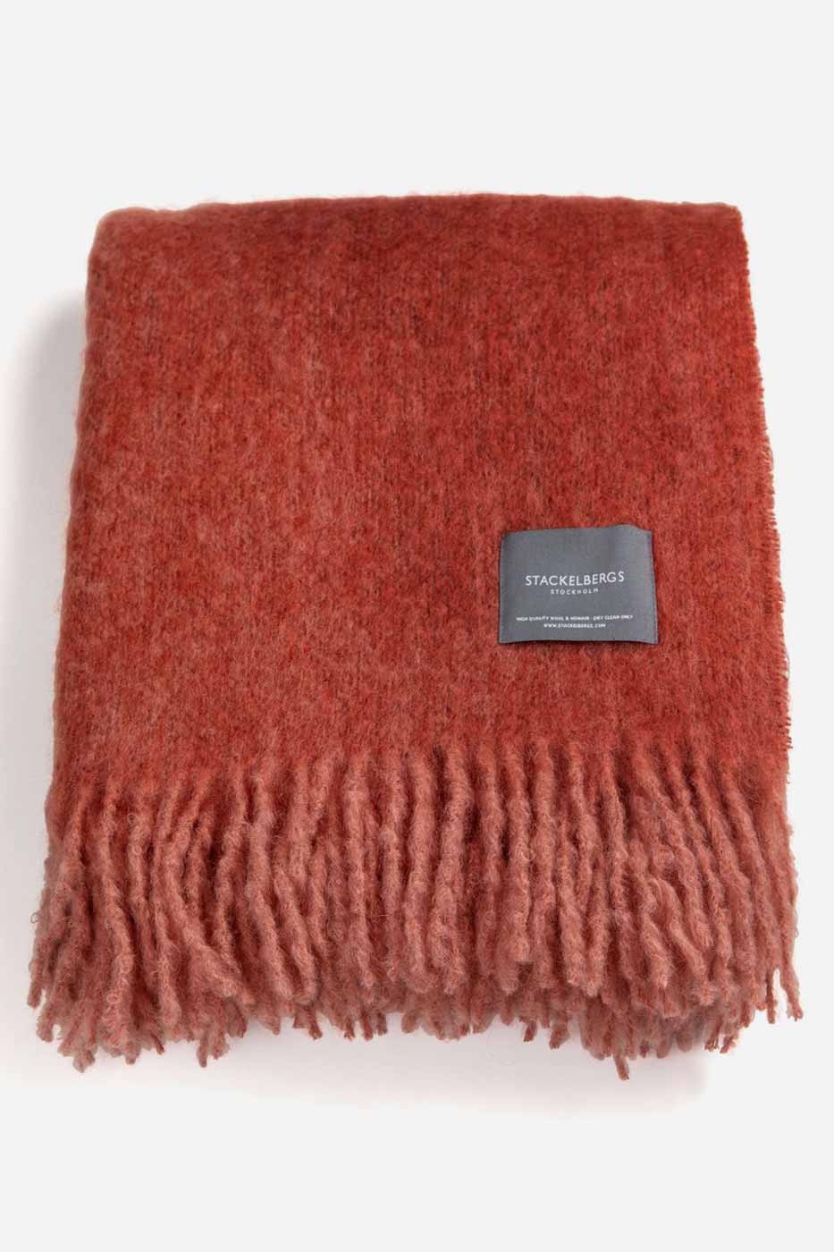 Pläd Mellow Rose & Brick Mellange 130 x 170 mohair
