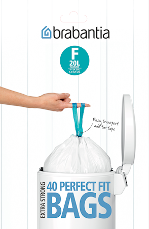 Avfallspåsar F, 20Ltr Slimline [Dispenser Pack med 40 påsar] White